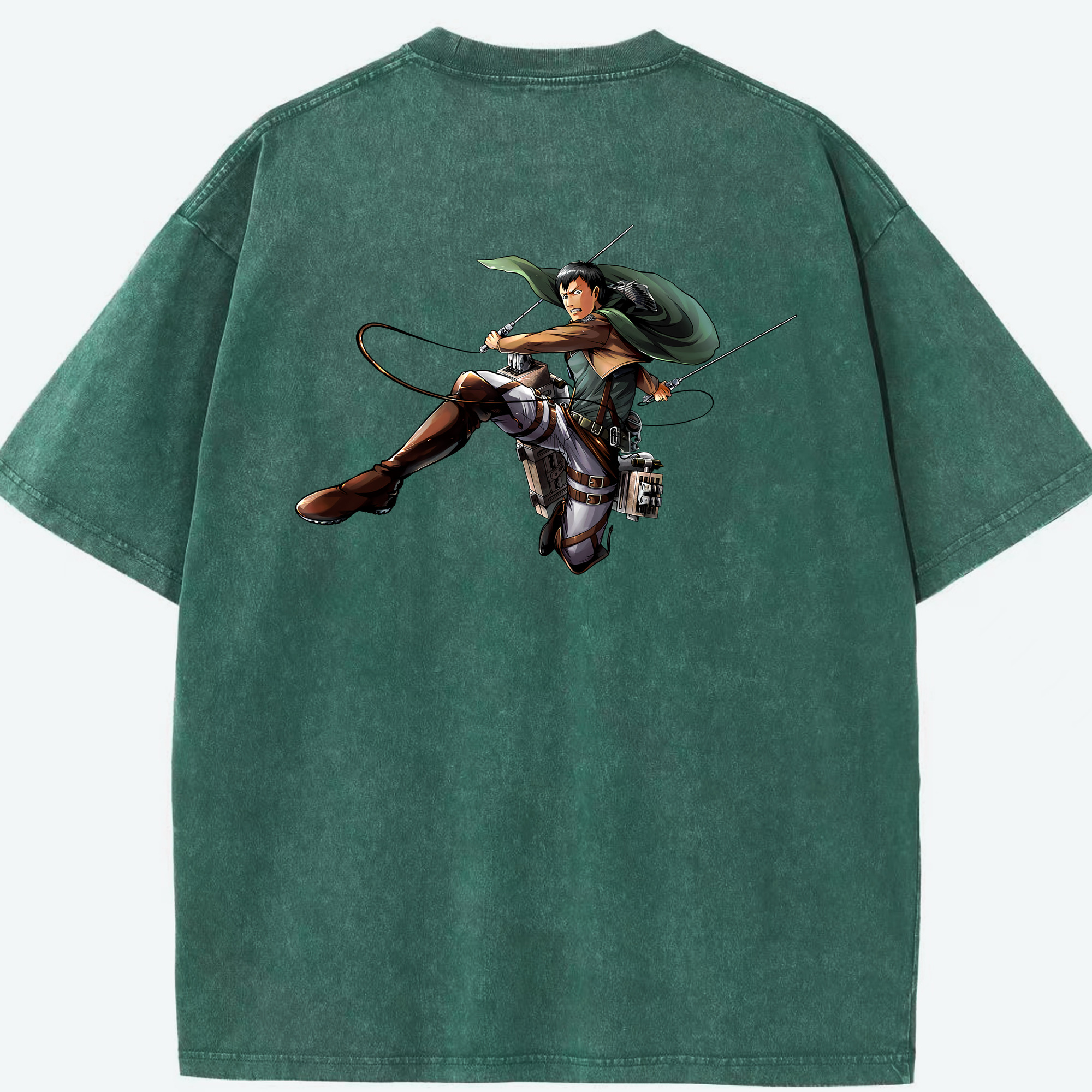 （画像用） 進撃の巨人 ベルトルト・フーバー Attack on Titan Bertholdt Hoover 綿100% ヴィンテージ風 半袖Tシャツ（背面プリント）